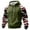 Green, variant on Men's Pullover Hoodie with Camouflage Print Raglan Long Sleeves Drawstring Hood and Kangaroo Pocket for Casual Wear Dark Blue L