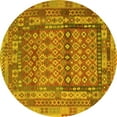 thumbnail image 1 of Ahgly Company Indoor Round Southwestern Yellow Country Area Rugs, 3' Round, 1 of 4