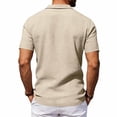 thumbnail image 5 of successthop Mens Golf Shirts with Pockets Big Mens Linen Quarter Button Collar T Shirt Short Sleeve Tops Solid Clothes, 5 of 7