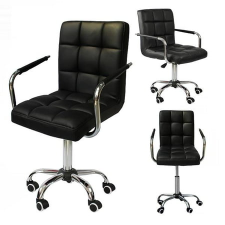 Modern PU Leather Midback Adjustable Executive Office Chair Swivel Stool Chair on Wheels,