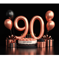 thumbnail image 4 of Metallic Rose Gold 90 Birthday Party Banner Background Decoration, Perfect for Photography Props, Birthday Celebrations, Party Decorations, Photo Booth Backdrops, and Memorable Events, 4 of 4