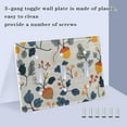 thumbnail image 3 of Yayeee Toggle Light Switch Wall Plate 3-Gang 6.37"x4.48" Decorative Outlet Cover, Acorn Leaves Pattern, 3 of 7