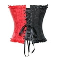 thumbnail image 2 of VASLANDA Women's Lace up Boned Plus Size Overbust Corset Bustier Top with G-String, 2 of 5