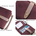 thumbnail image 4 of Womens Wallet Rfid Small Bifold Wallet,Ladies Zipper Card Cluth Coin Purse Wristlet (Purple), 4 of 26