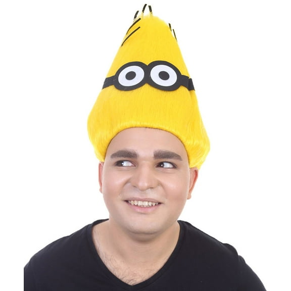 Animation Yellow Men's Troll Wig | Short Yellow Cosplay Wig | Premium Breathable Capless Cap,