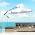 thumbnail image 2 of Outsunny 9FT Offset Hanging Patio Umbrella Cantilever Umbrella, White, 2 of 10