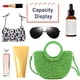 thumbnail image 5 of Bolsa QTKJ Mini de Media Luna de Ratán para Mujer Verde Oscuro, 5 of 7