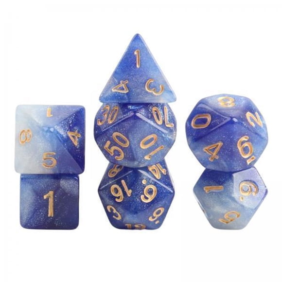 Xuanheng 2x7x Polyhedral Dice Party Game Dice Game for Table Game Star Dark Blue , I, 2 Pcs