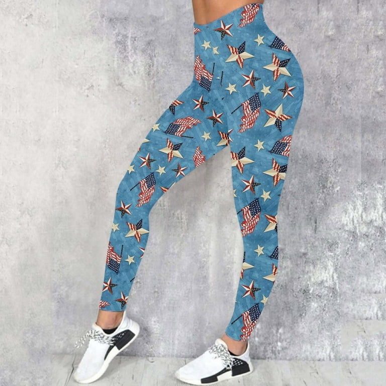SZXZYGS Flare Leggings for Women with Pockets Short Women Casual Fourth Of  July Independence Day Printed Leggings Long Pants