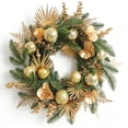 thumbnail image 4 of Christmas Wreaths for Front Door,24 inch Artificial Christmas Pine Wreaths with Lights,Golden Ball,Glittered Leaf,Spray Stems Berries,Pre-Lit Xmas Wreaths for Fireplace,Window,Indoor Outdoor Decor, 4 of 9