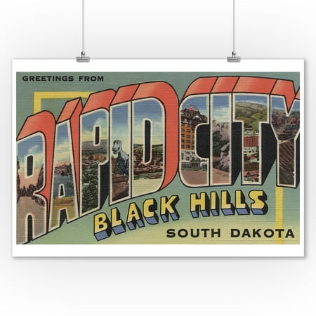 The Runners Shop Rapid City Rapid City, South Dakota - Large Letter Scenes (9x12 Art Print, Wall Decor Travel Poster) ()