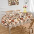 thumbnail image 2 of Oval Tablecloth 52x70 Inch, Vintage Boho Floral Oval Table Cloth, Waterproof Wrinkle Free Oval Table Cover for Indoor Outdoor Kitchen Dinning Room, 2 of 6