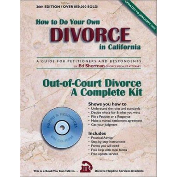 Pre-Owned How to Do Your Own Divorce in California : A Guide for Petitioners and Respondents : Out-Of-Court Divorce a Complete Kit : Updated to January 2003) (Paperback) 0944508448 9780944508442