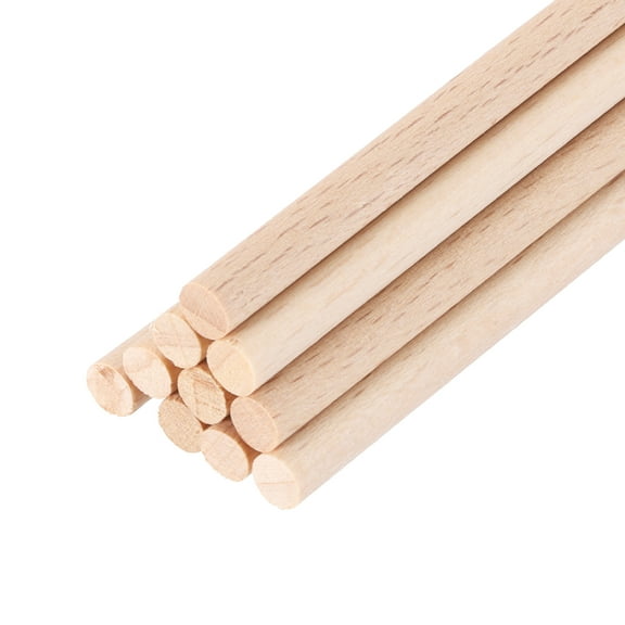 Wooden Dowel Rods,(4mm)1/8 x 8 Inch Round Wooden Rod for DIY,Pack of 10