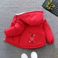 thumbnail image 4 of KYAIGUO Kids Baby Fall Winter Jacket for Girls,Little Girls Hooded Long-Sleeve Cotton Coats Zipper Fleece Outwear Thickened Warm Windproof Plush Jacket Outwear Top for 1-8Y, 4 of 7