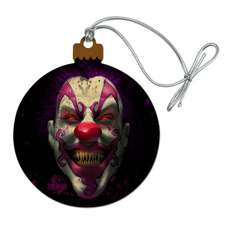 Creepy Scary Clown Keep It Smiling Wood Christmas Tree Holiday