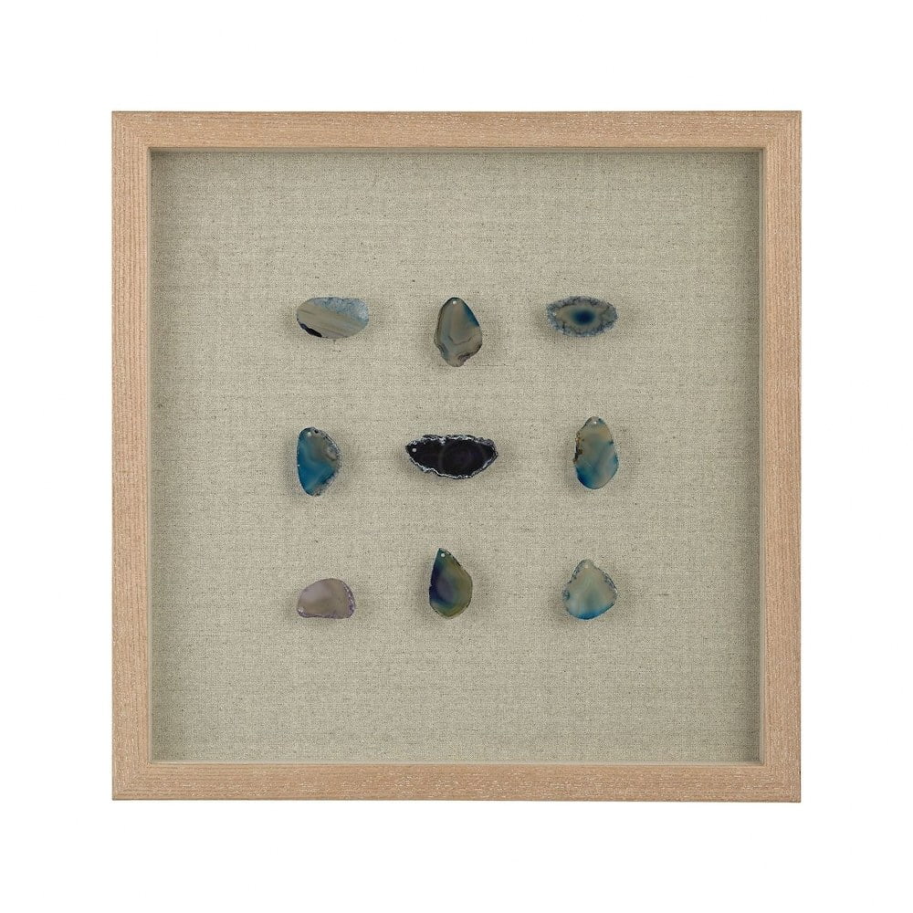 Blue Agate Displayed Shadow Box Wall Art Decorative Square Shadow Box