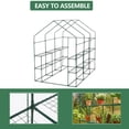 thumbnail image 4 of Heavy Duty Walk-In Greenhouse Kit for Backyard & Indoor Use – PE Cover – 8 Shelves – Mesh Side Windows – Portable & Weatherproof – Transparent Color, 4 of 7
