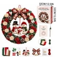 thumbnail image 3 of Christmas 3D Fabric Poke Wreath DIY Kit, Snowman Style, Handmade Festive Wall Hanging Christmas Indoor Outdoor Decor, 3 of 7
