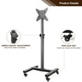 thumbnail image 4 of YOMT Modern Metal Small Rolling TV Cart Stand for 13 to 43 inch TVs Black, 4 of 9