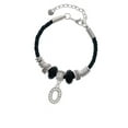 thumbnail image 2 of Delight Jewelry Silvertone Crystal Initial - O - Wife Celtic Knot Leather Bead Bracelet, 7"+2" Extender, 2 of 4