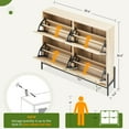 thumbnail image 2 of Shoe Cabinet with 4 Flaps, Rattan Shoe Rack with 3 Adjustable Shelves, Shoe Chest for Hallway, Entryway, 2 of 5