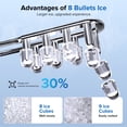 thumbnail image 3 of Auseo Countertop Ice Maker, 2 Sizes of Bullet Ice, 26Lbs/24H, 8 Ice Cubes in 6 Mins, Portable Ice Machine with Self-Cleaning for Home/Party/Travel/Camping (Light Purple), 3 of 12