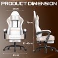 thumbnail image 7 of Linen Fabric Beige/Coffee Gaming Chair with Footrest, Ergonomic Computer Chair with Massage Lumbar Pillow and Adjustable Headrest, Comfortable Office Chair for Home & Gaming, 7 of 7