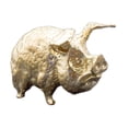 thumbnail image 4 of Estatua de cerdo de latón, recuerdo coleccionable creativo, figura decorativa moderna de animal. dorado brillante, 4 of 9