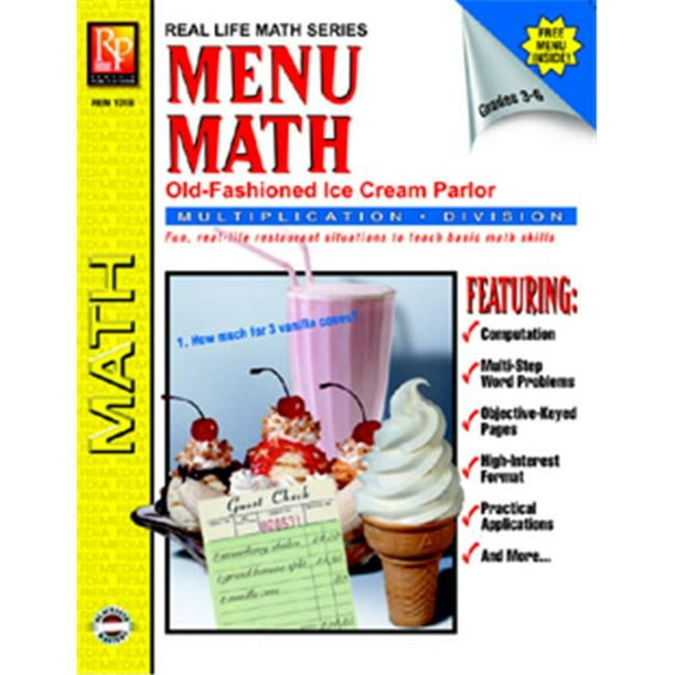 Remedia Publications Rem101B Menu Math Crème Glacée Salon Bk-2Mult I
