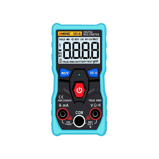 EeaseCA High Accuracy Meter Digital Multimeter Ampere Capacitance Resistance Meter Voltage Tester with Crocodile Clips (Blue)