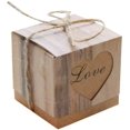 thumbnail image 1 of 50 Pieces Kraft Paper Candy Box With Hemp Rope Heart Imitation Bark Gift Bag, 1 of 5