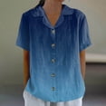 thumbnail image 2 of Women's Short Sleeve V Neck Loose Fit Tops Shirts Blouses Solid Color Casual Daily Wear Vacation Travel Fashion Essential Gift for Women | CSEONE,Dark Blue L, 2 of 9