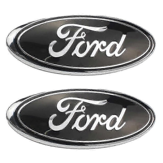 2pcs Car Emblem Badge For Ford F150 Oval Decal Badge Front Rear Grille Nameplate