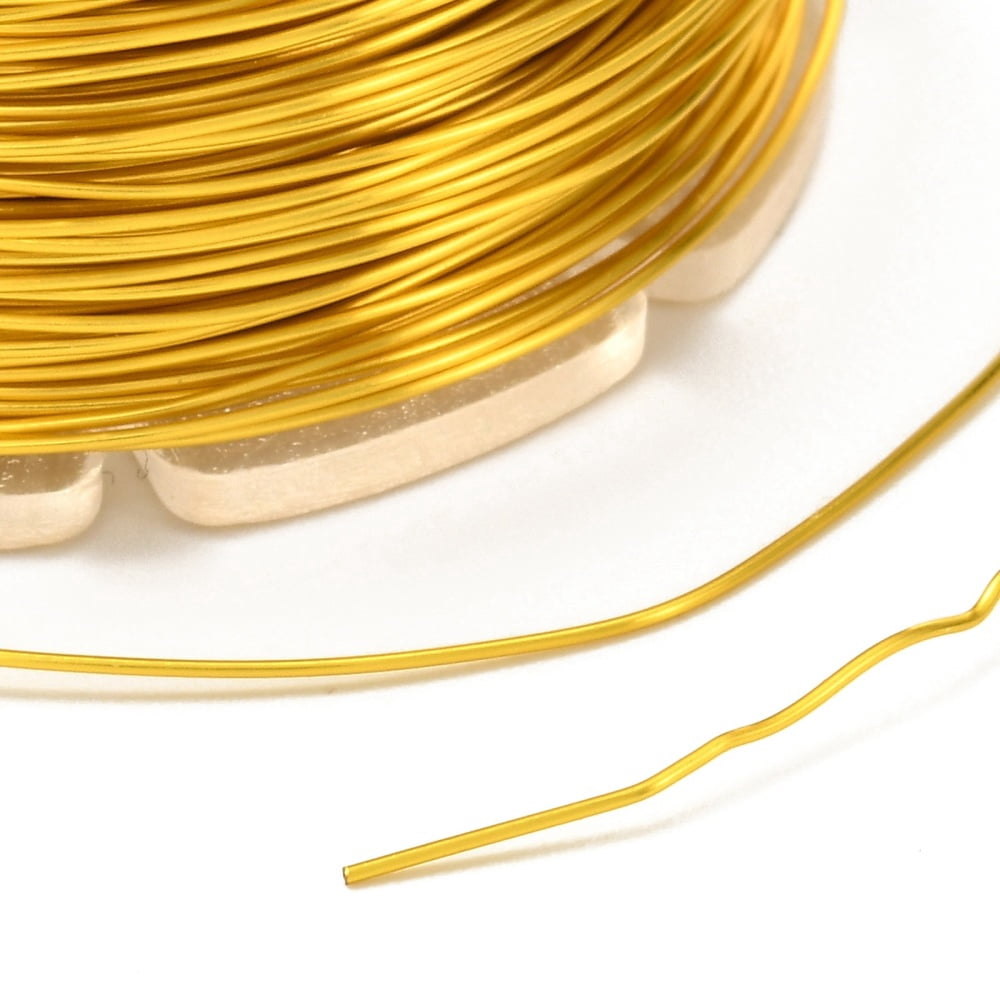 10Roll Round Copper Craft Wire for Jewelry Making Long-Lasting Plated Gold 24 Gauge 0.5mm about 39.37 Feet(12m)/roll.
