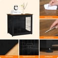 thumbnail image 5 of Dog Crate Furniture with Cushion, Wooden Dog Crate with Double Doors, Dog Furniture, Dog Kennel Indoor for Small/Medium/Large Dog，End Table, Small, 27.2" L,Black+Warm Brown, 5 of 14
