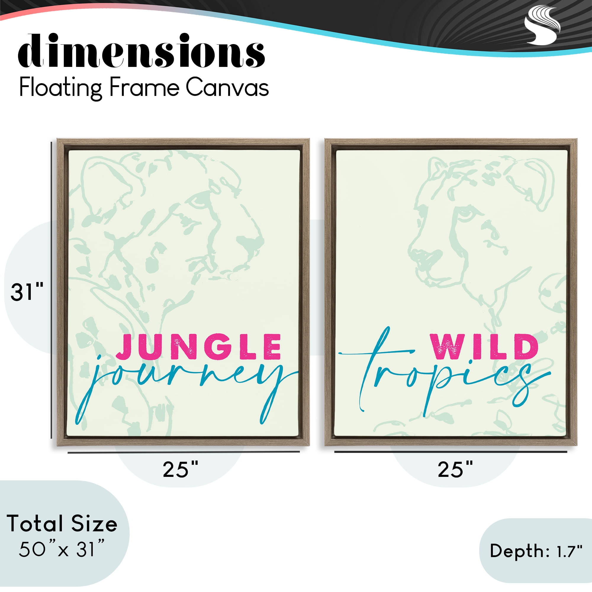 Stupell Industries Wildlife Phrases Cheetahs 2 Piece Brown Framed Floater Canvas Set, design by Lanie Loreth