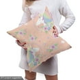 thumbnail image 5 of Ambesonne Fantasy Fabric by the Yard Upholstery, Unicorn Flowers Stars Art, 1 Yard, Blush Pistachio Green, 5 of 5