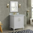 thumbnail image 2 of 31 in. Single Wooden Vanity  White with White Carrara Oval Sink, 2 of 14