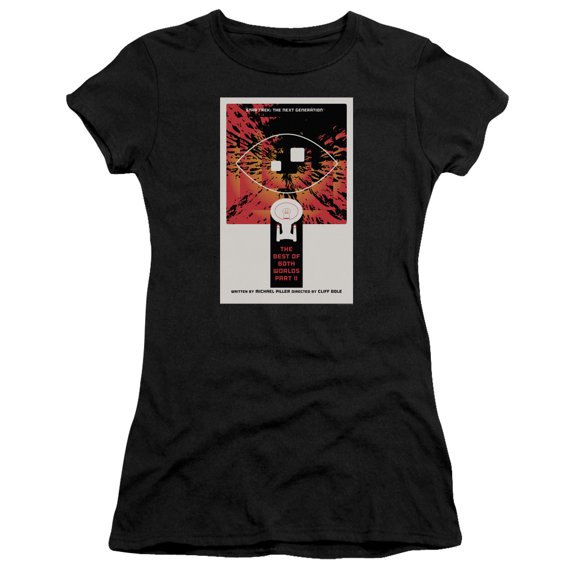 Star Trek Tng Season 4 Episode 1 Junior Women's Sheer T-Shirt Black