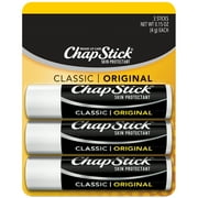 Chap Stick Classic Lip Balm Tube, Original Flavor, 0.15 oz Ea, 3 Count