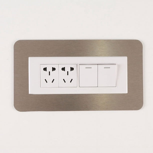 Pegatina decorativa para interruptor, cubierta protectora, luz de lujo, moderna, simple, de color sólido, placa de aluminio acrílico, marco de enchufe