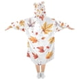 thumbnail image 2 of FORMRS Wearable Blanket Hoodie with Sleeves for Kids Cozy Flannel Sweatshirt, Watercolor Autumn Leaves, 2 of 7