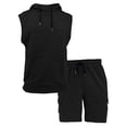 thumbnail image 6 of CHUMUD 2 Piece Sets for Men Summer Outfits Dry Fit Workout Cargo Hooded Tank Tops Hiking Gym Sleeveless Muscle Athletic Shirt Drawstring Shorts Tracksuits, 6 of 6