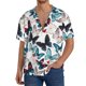thumbnail image 1 of Balery Butterfly Camisa Casual de Manga Corta con Botones para Hombre, Texturizada, Estilo Cubano, para Playa, Verano-Large, 1 of 5