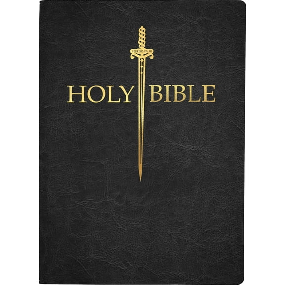 King James Version Sword Bible: KJV Sword Bible, Large Print, Black Genuine Leather, Thumb Index : (Red Letter, Premium Cowhide, 1611 Version) (Hardcover)