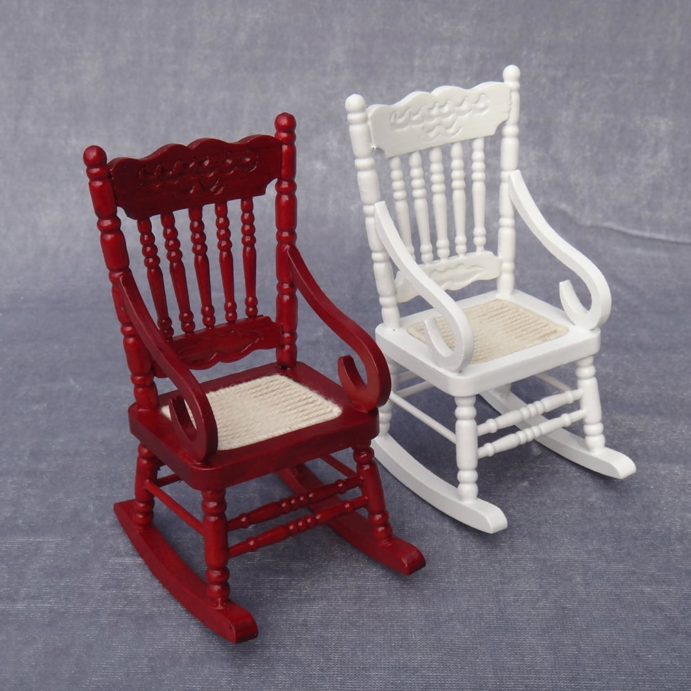 Vintage miniature toy wooden rocking chair