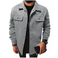 thumbnail image 2 of Yaoyar Mens Shacket Button Down Shirt Jacket Casual Overshirt Lightweight Jackets Work Cardigan Outwear with Pocket, 2 of 7