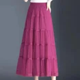 thumbnail image 2 of Falda de malla adelgazante de cintura alta de estilo coreano de moda para mujer primavera verano 2024 nueva llegada volante grande, 2 of 5