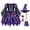 Dark Purple, variant on Kakishop Witch Costume for Girls Princess Dress with Hat and Wand Party Halloween Costumes for Kids, 4-5 Years